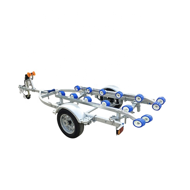 EWAVE single watercraft trailer with roller bunks and 13-inch wheels for the Formula Future electric jet boat