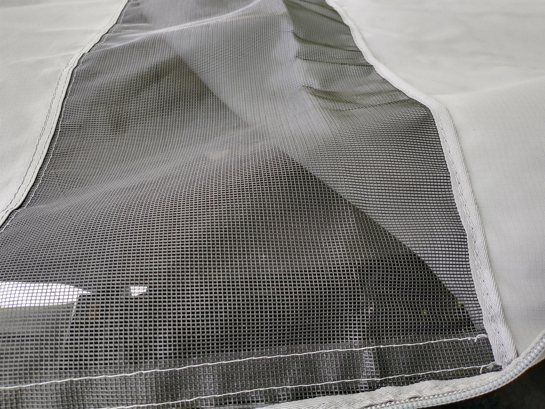 Velcro entrance cover panel mesh ventilation detail